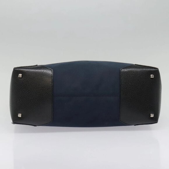 Salvatore Ferragamo Tote Bag Canvas Navy Silver Auth bs18544 - Picture 5 of 16